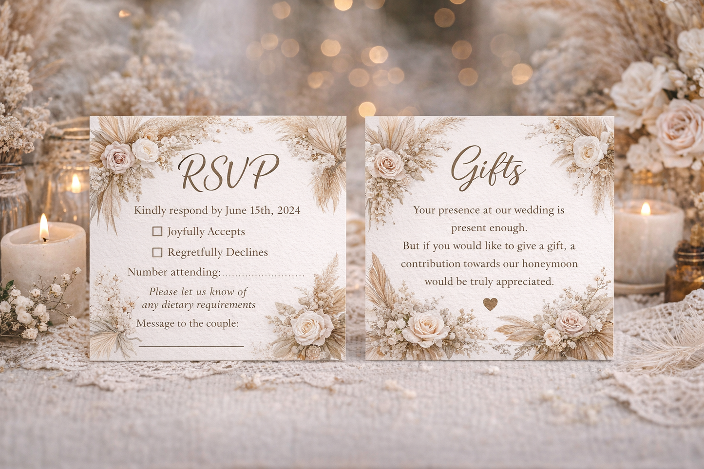Upload your own design- RSVP/Gifts