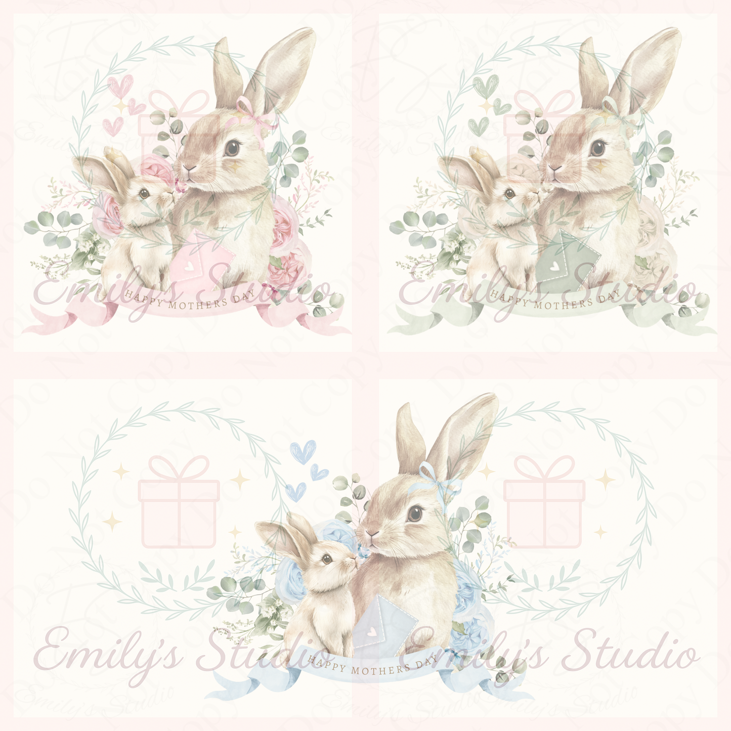 Mother’s Day card- bunnies