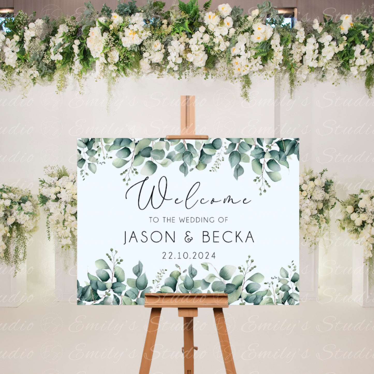 Eucalyptus Wedding Welcome Sign