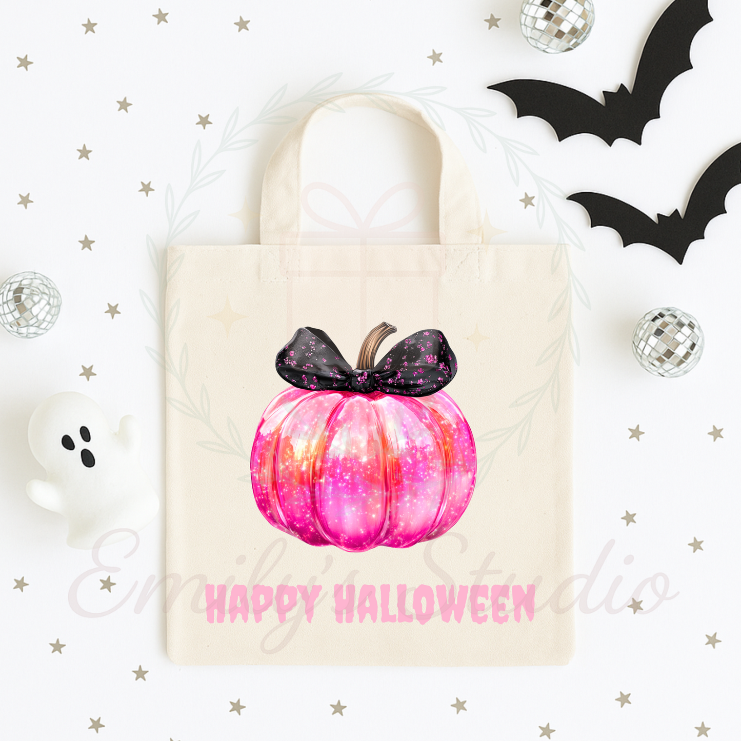 Mini tote Iridescent pumpkin Halloween bags