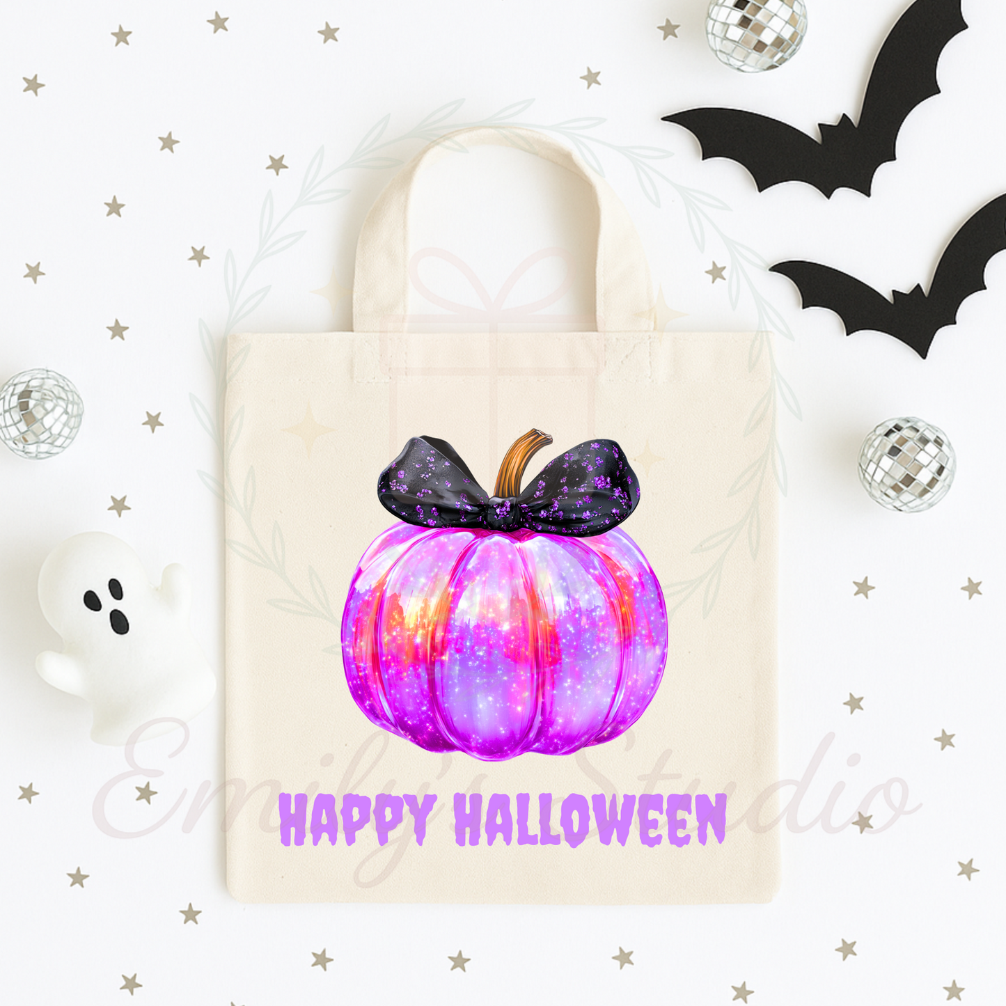 Mini tote Iridescent pumpkin Halloween bags
