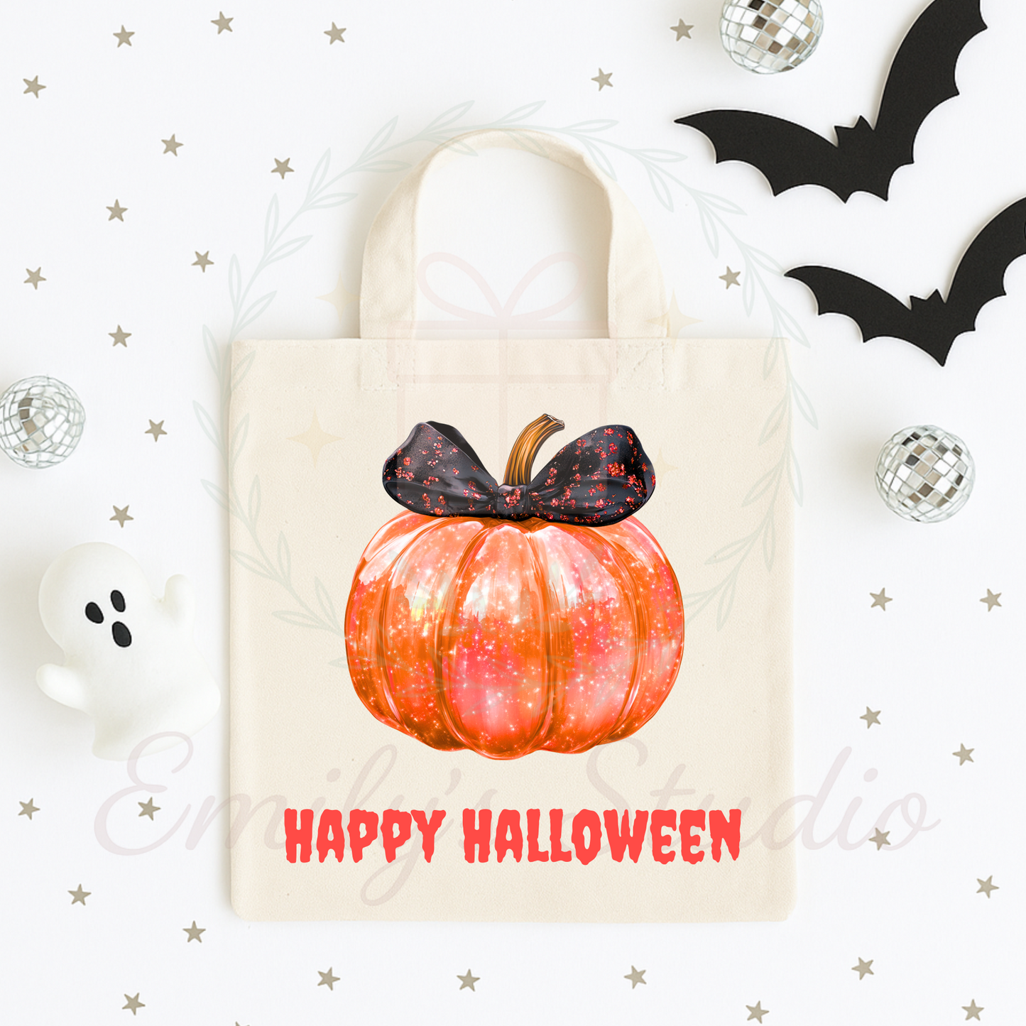 Mini tote Iridescent pumpkin Halloween bags