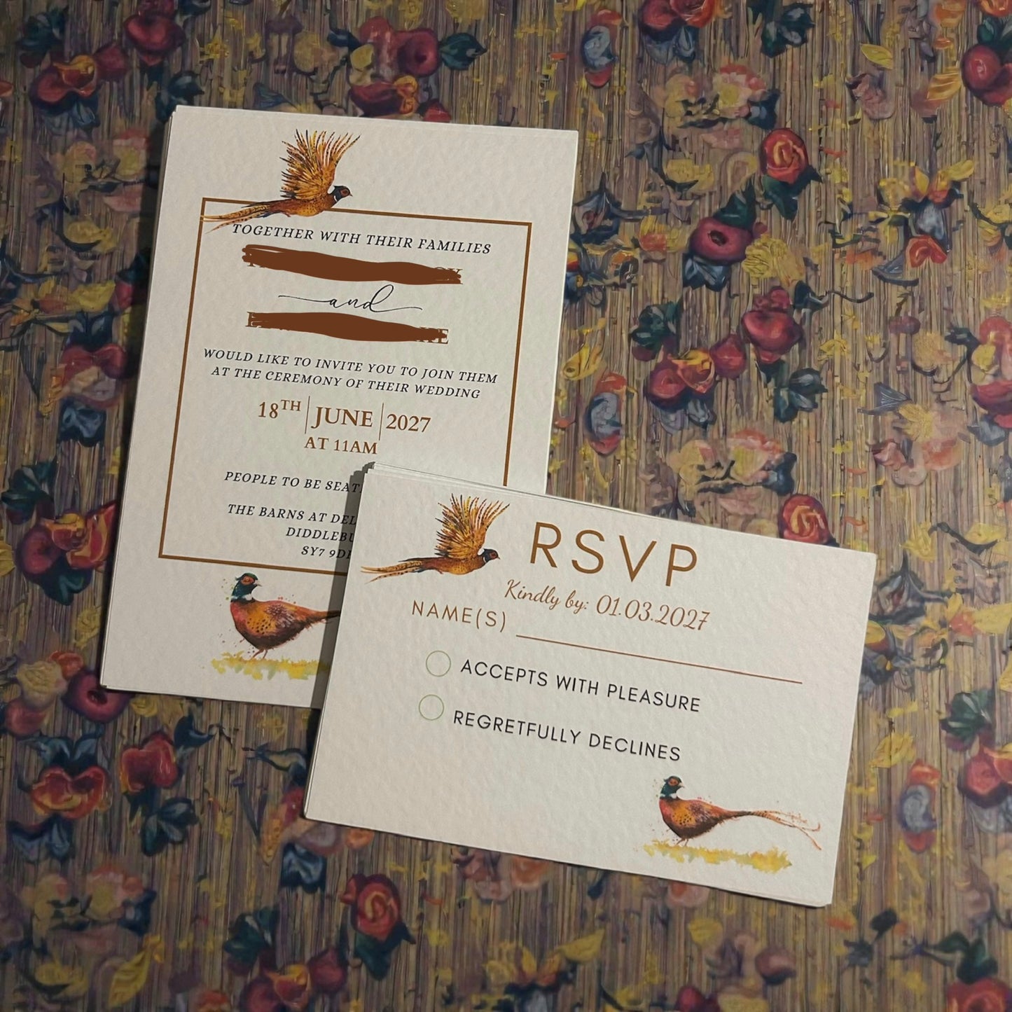 Bespoke Invites suitable for engagements, weddings and birthdays