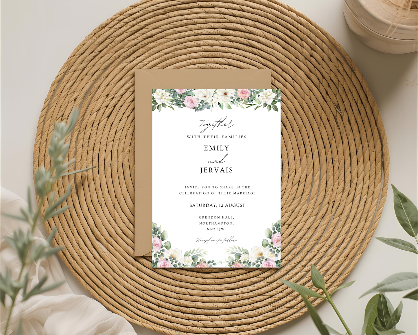 5 x 7 budget friendly wedding invite card