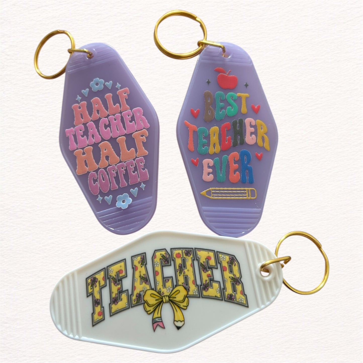 Teacher motel key rings