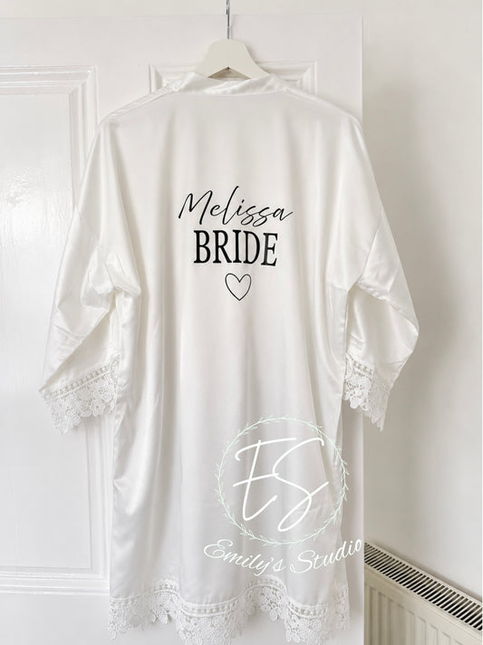 Adult/Child Thick Satin Lace Robes