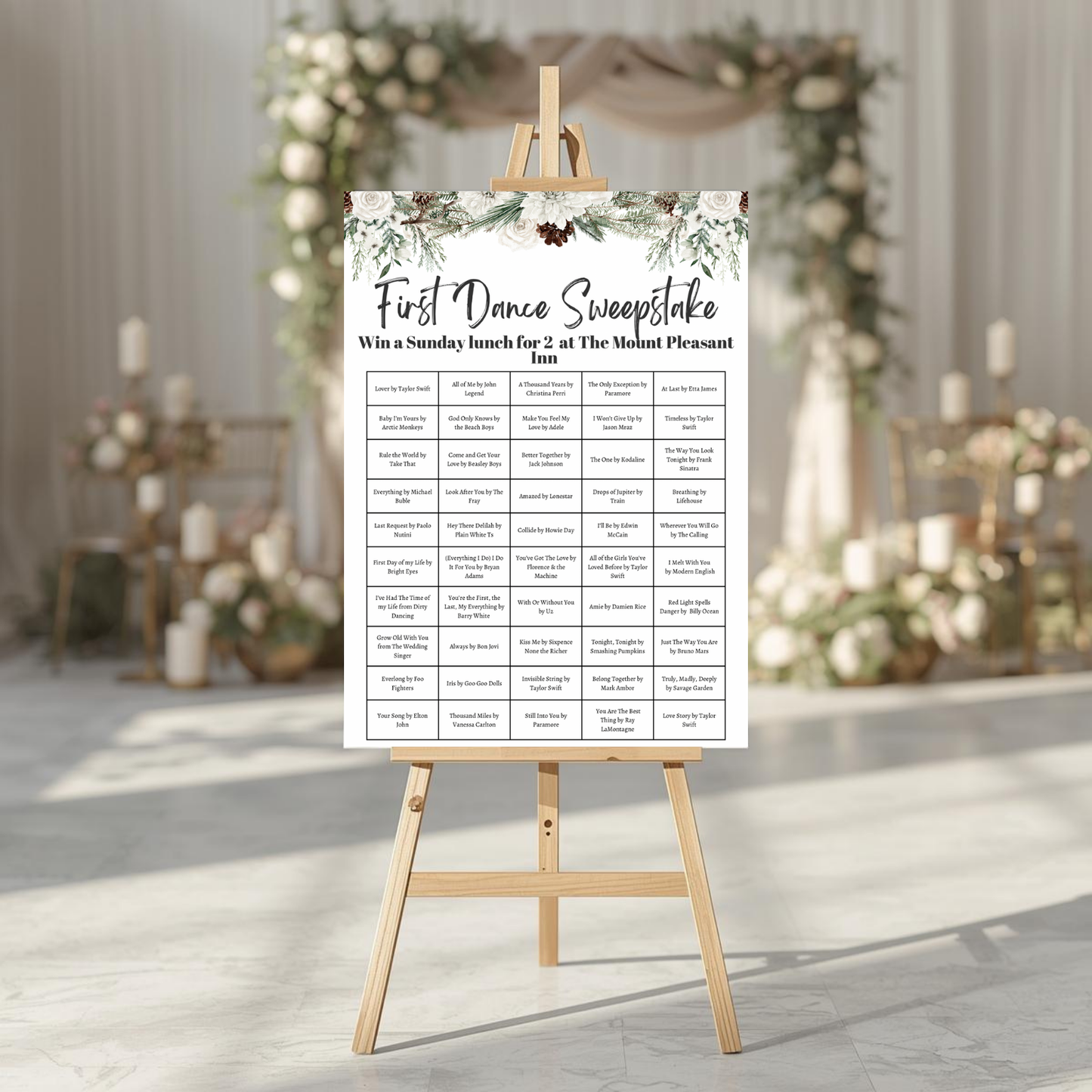 First Dance Sweepstake Board – Personalised Wedding Game
