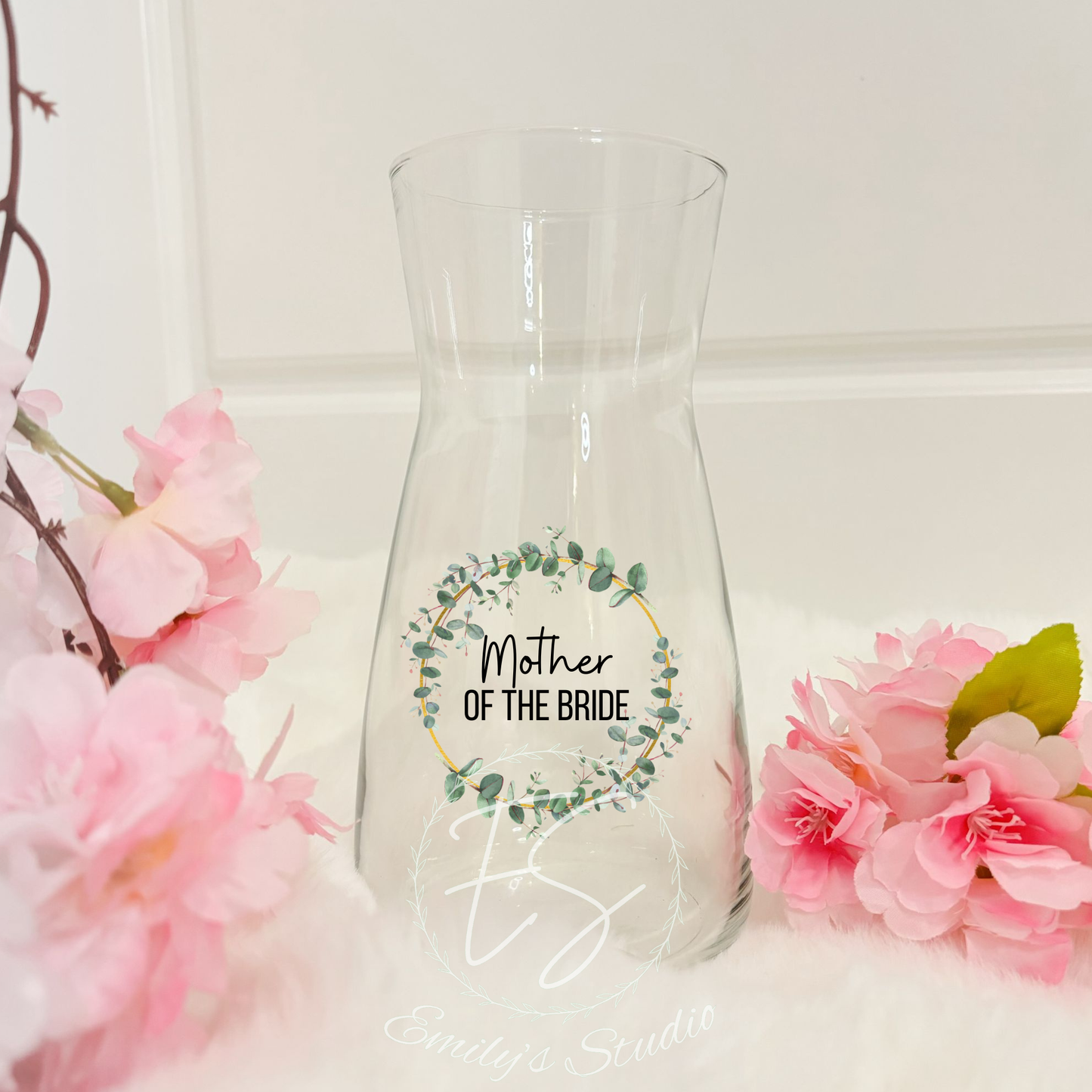 Personalised Wedding Role Glass Vase – Mother of the Groom / Bridal Party Keepsake Vase