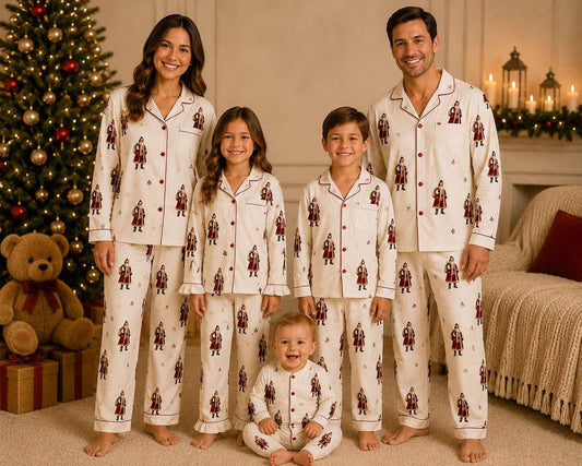 Personalised Matching Family Christmas Pyjamas | Custom Name Family Christmas PJs | Santa Christmas Eve Pyjama Sets | Adults, Children & Baby Rompers 100% cotton