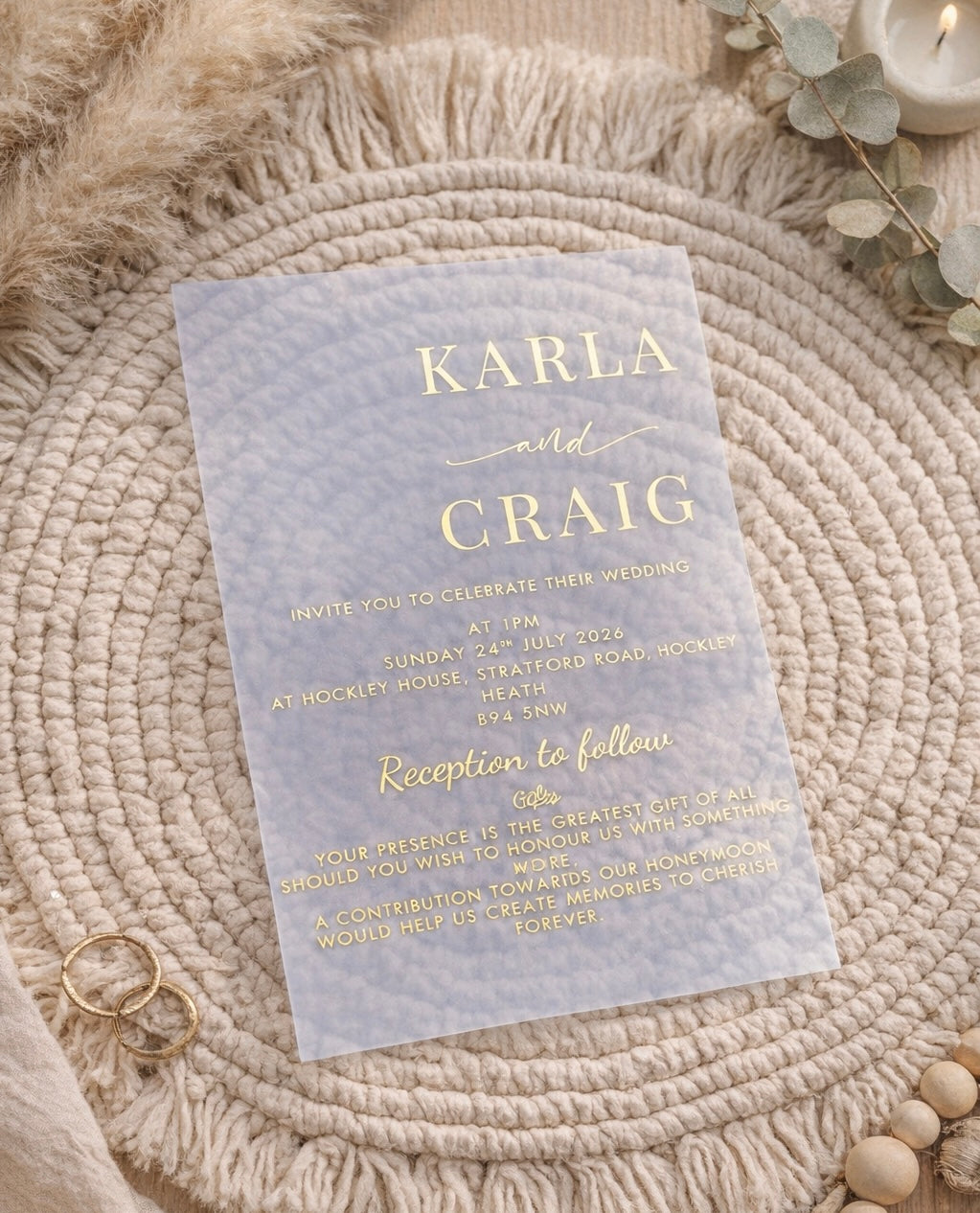 Foil Wedding invites