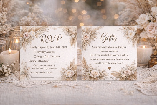 Upload your own design- RSVP/Gifts