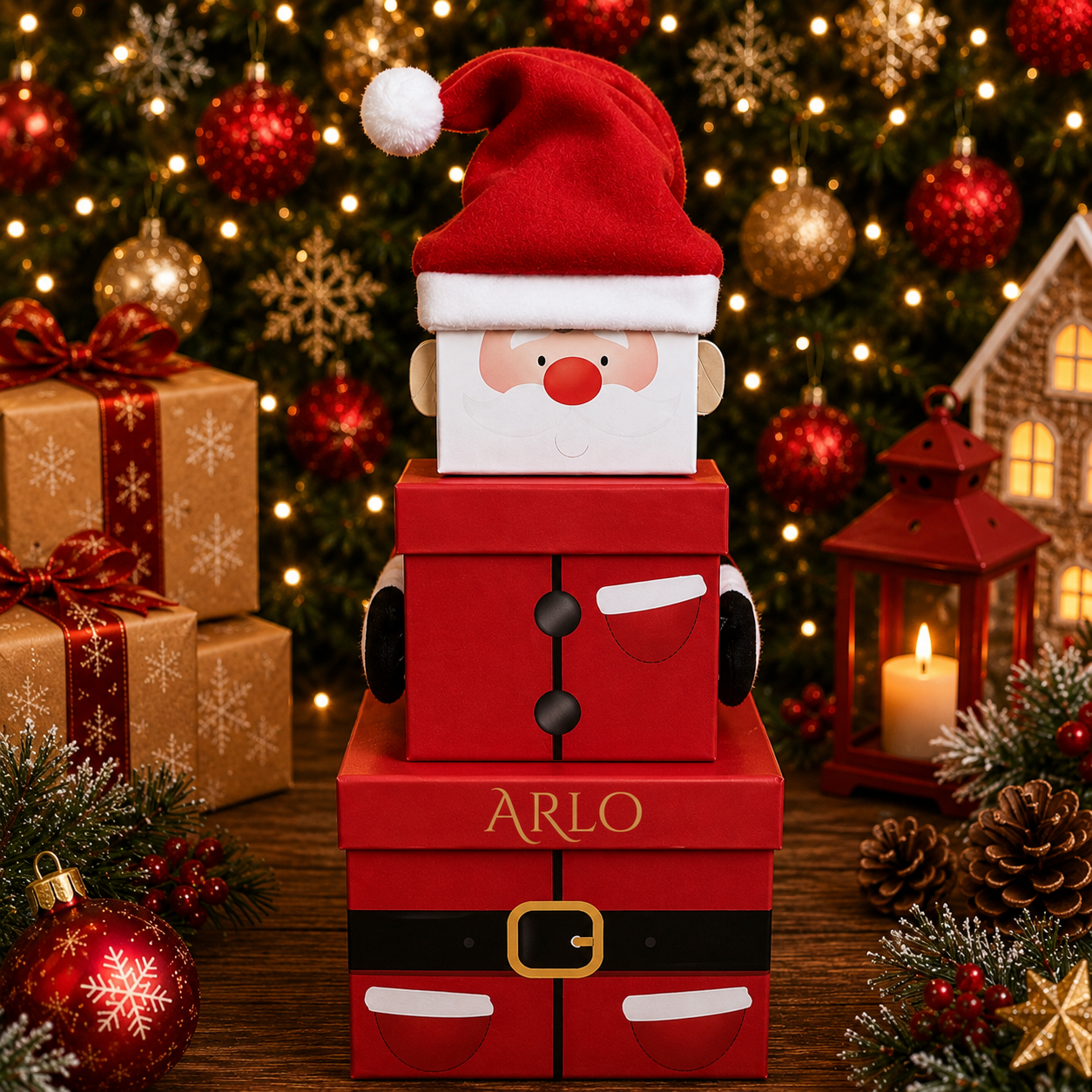 Personalised Stacking Christmas Eve Box |Kids Christmas Eve Gift Box | Santa, Elf & Snowman Christmas Box | Personalised kidChristmas Box