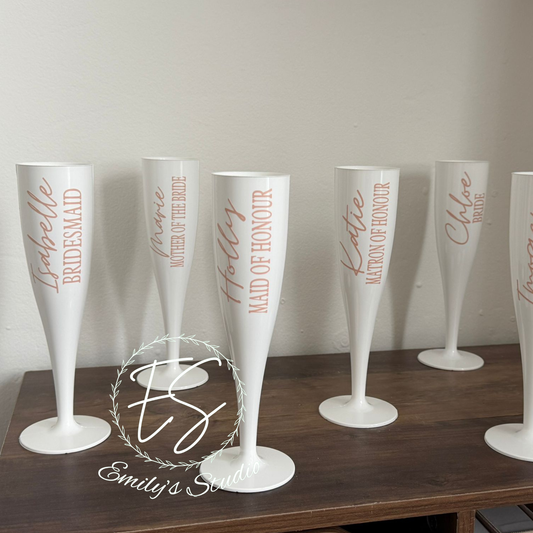 Personalised (Plastic) Champagne Flutes