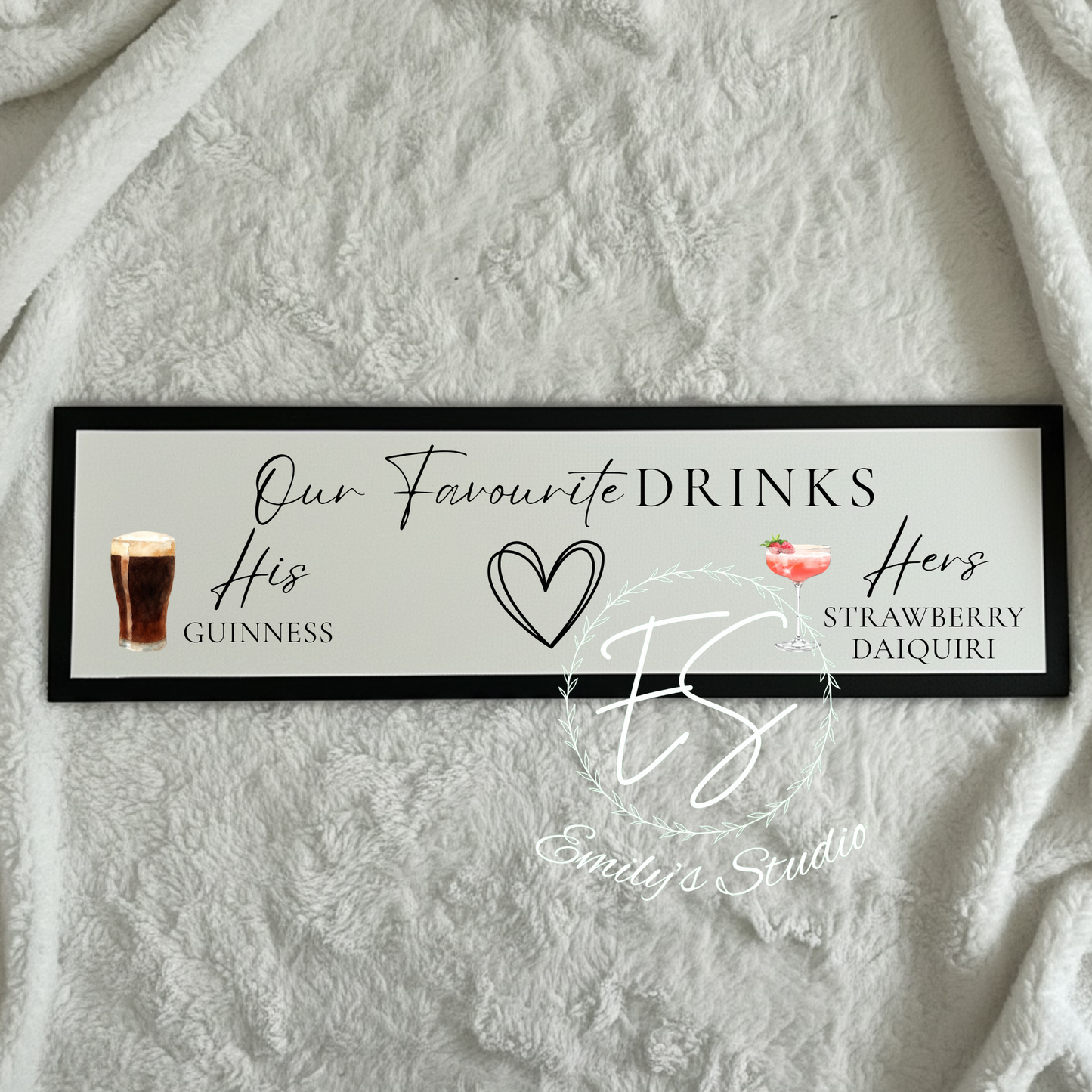 Large Wedding personalised bar mats