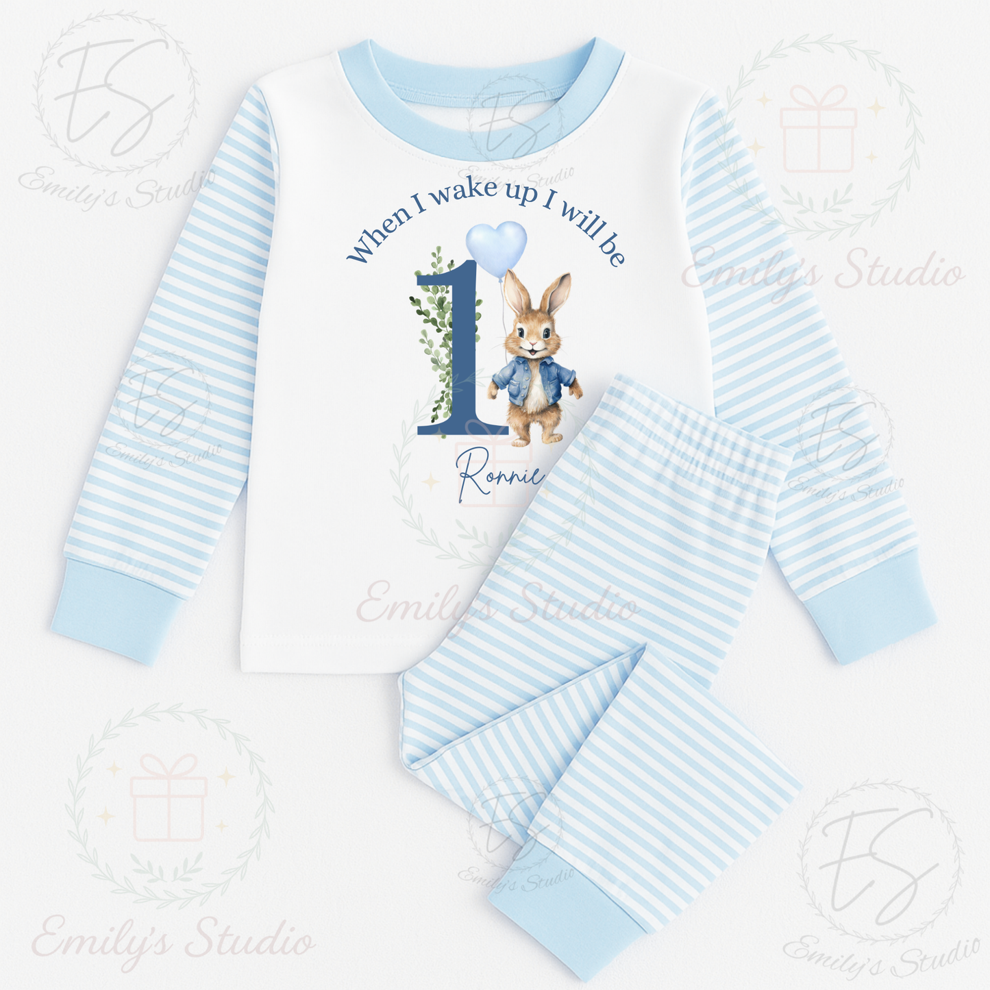 Blue bunny “when I wake up I will be…” pjs