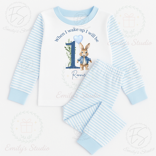 Blue bunny “when I wake up I will be…” pjs