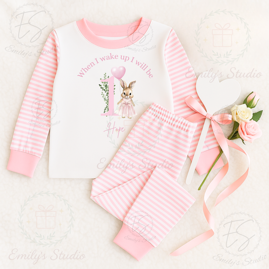 Pink bunny “When I wake up I will be”