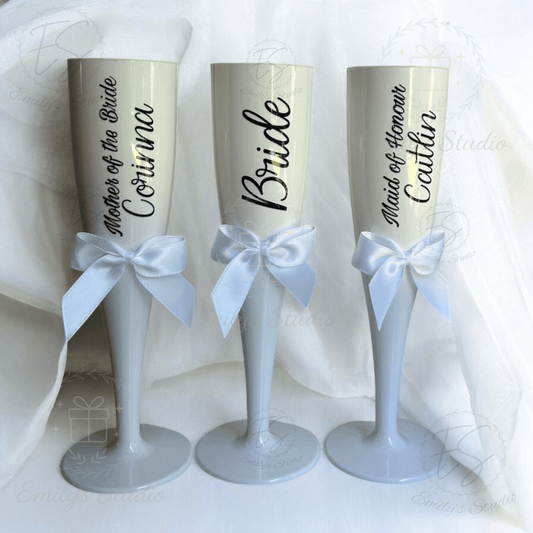 Personalised (Plastic) Champagne Flutes