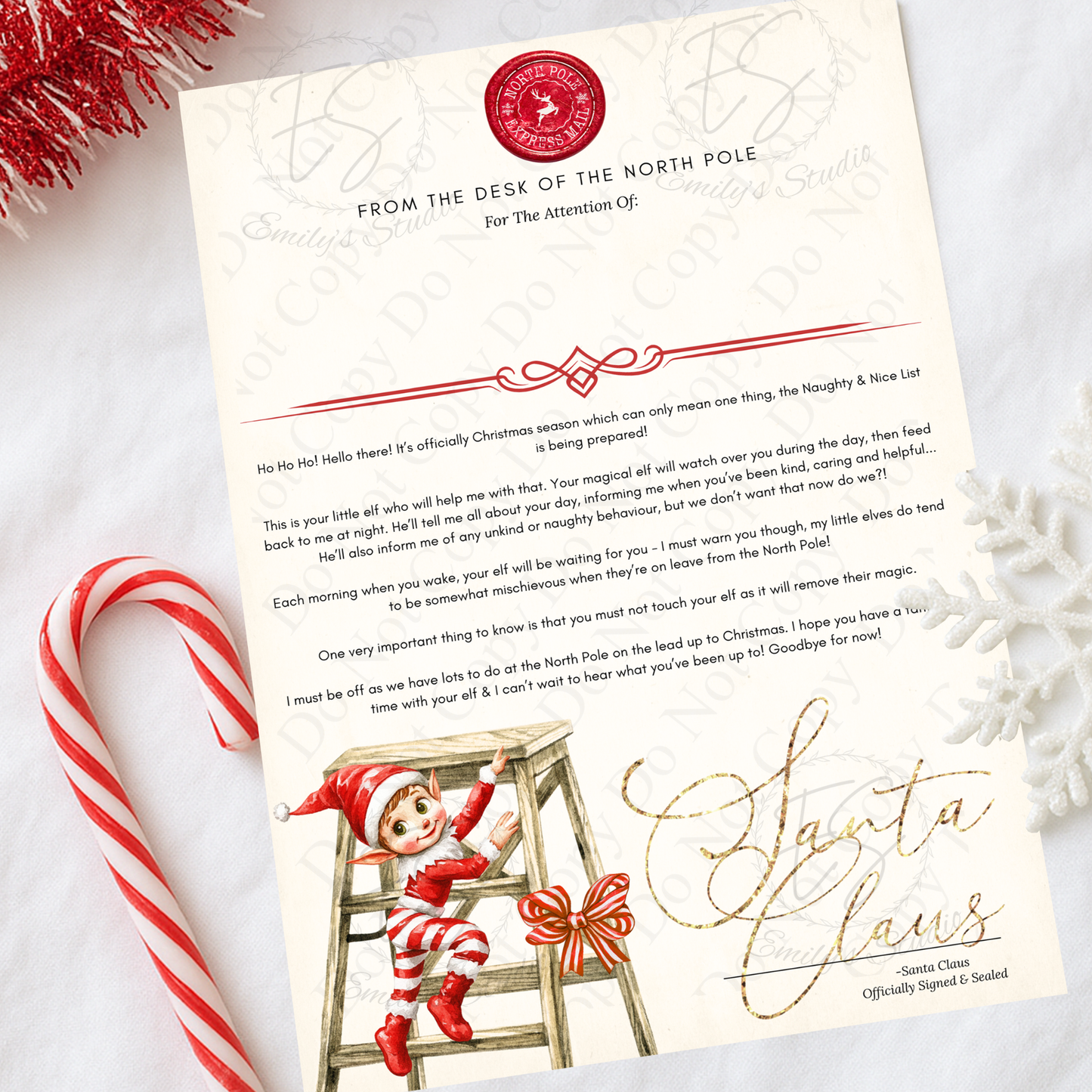 Elf Arrival letter