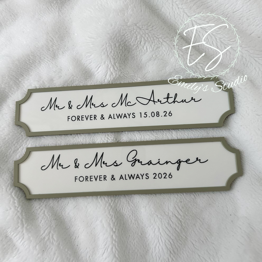 Personalised Street Sign Plaque – Custom Name Sign for Weddings, Home & Gifts