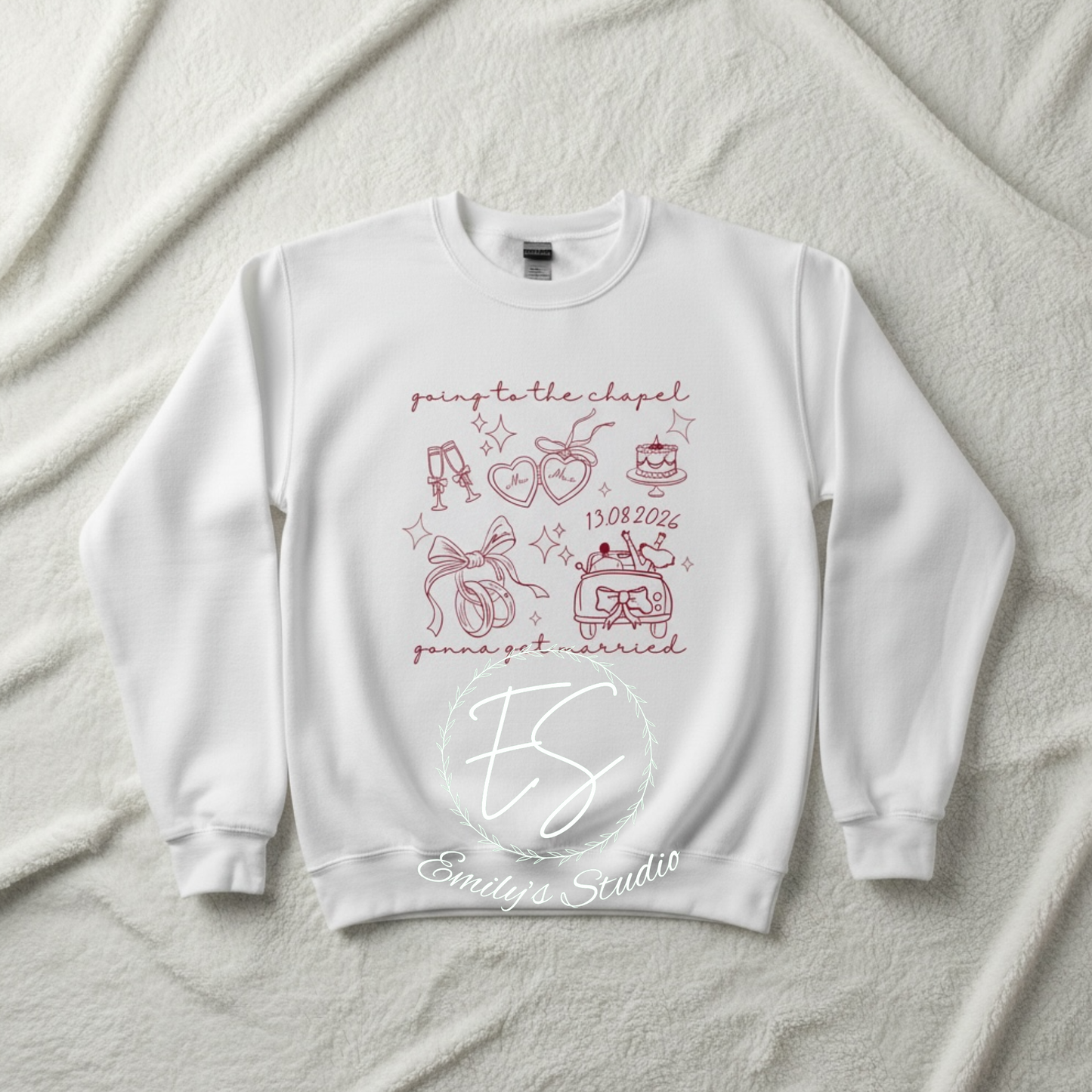 Personalized Bride Sweatshirt | Wedding Date, Hen Party Outfit, Engagement Gift UK- Wedding Day outfit-Day after the wedding outfit