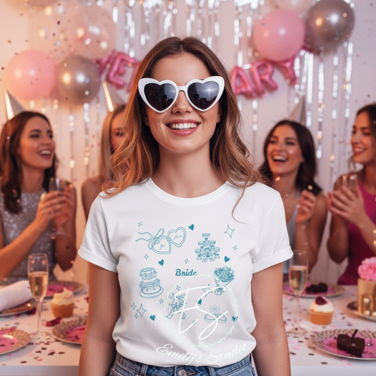 Bridal Party T-Shirts – Wedding Role Tees for Bride, Bridesmaid, Squad- Hen T-shirts-Minimalistic