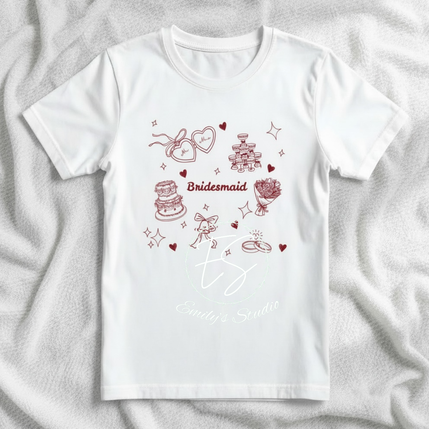 Bridal Party T-Shirts – Wedding Role Tees for Bride, Bridesmaid, Squad- Hen T-shirts-Minimalistic