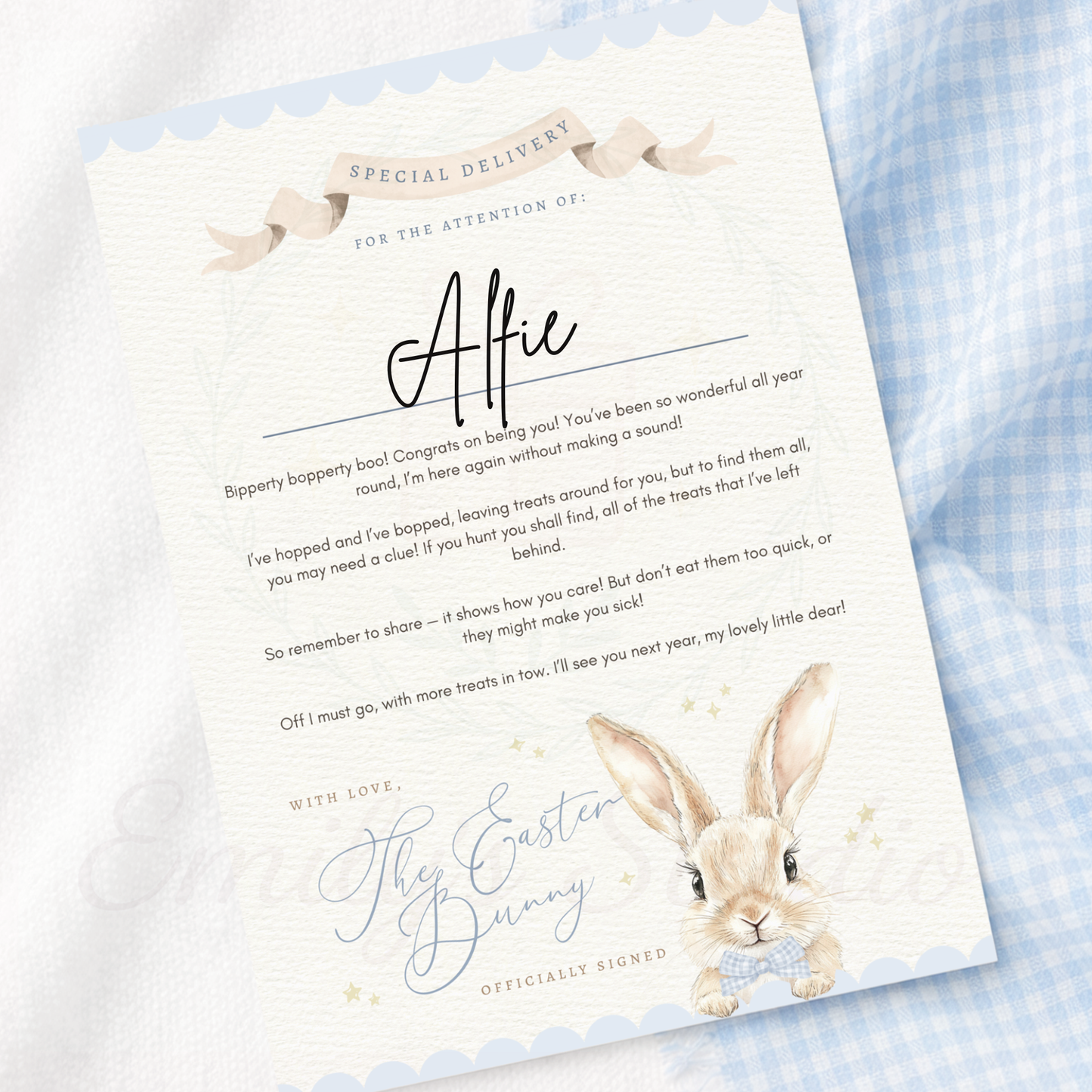 Gingham Easter Certificates