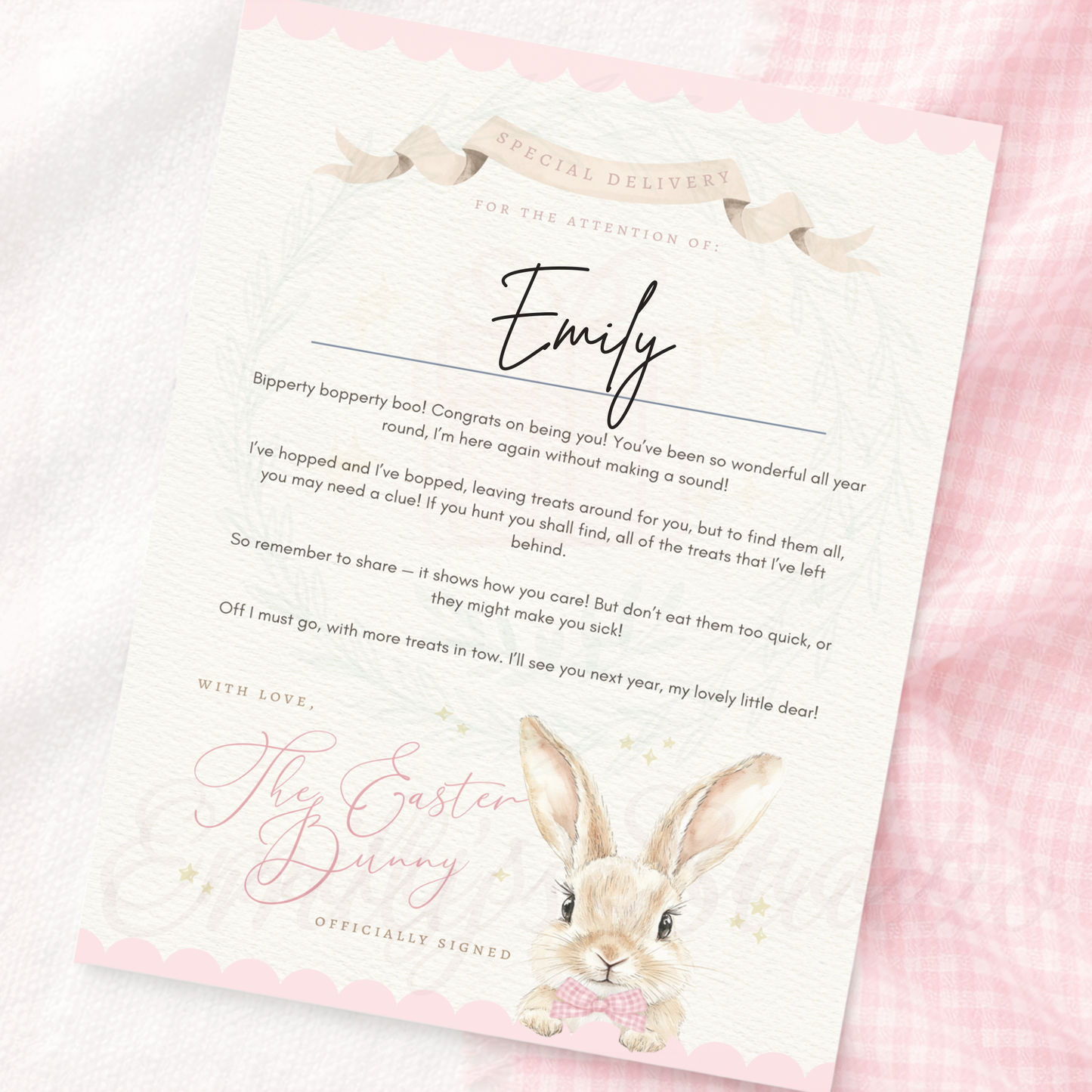 Gingham Easter Certificates