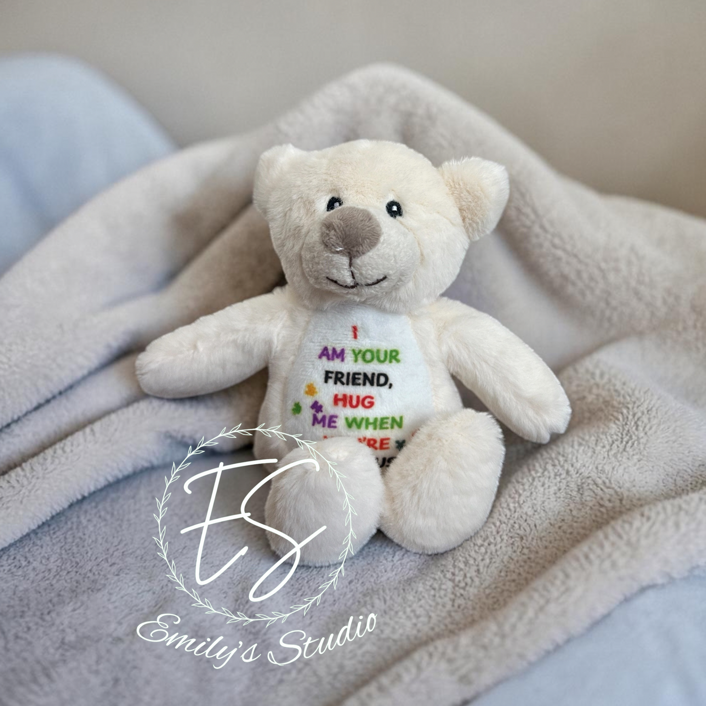 Anxiety Comfort Keychain Plush | Hug Me Keyring | Emotional Support Gift | Cute Bear Bunny Keychain | Mental Health Gift
