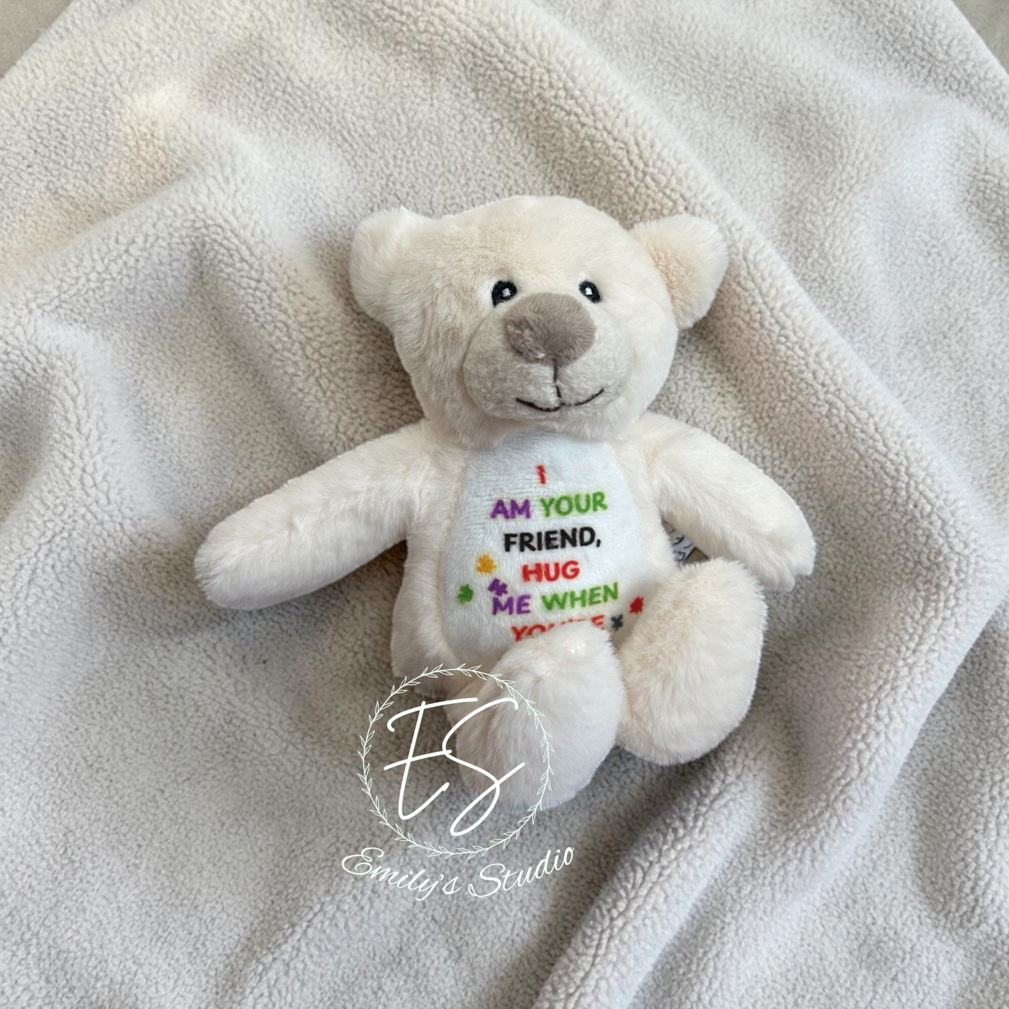 Anxiety Comfort Keychain Plush | Hug Me Keyring | Emotional Support Gift | Cute Bear Bunny Keychain | Mental Health Gift