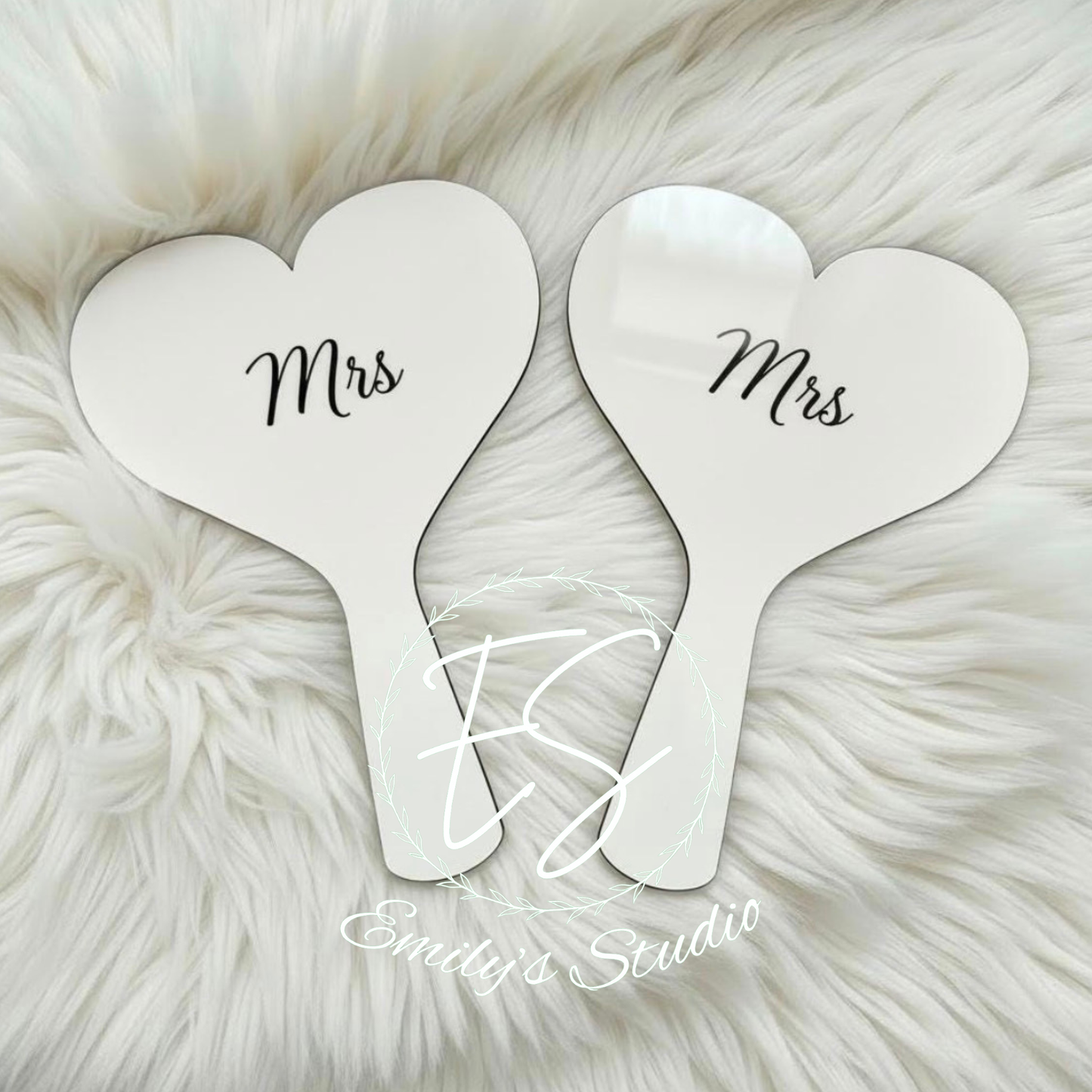 Personalised Wedding Game Paddles | Bride Groom Heart Signs, Acrylic Keepsake