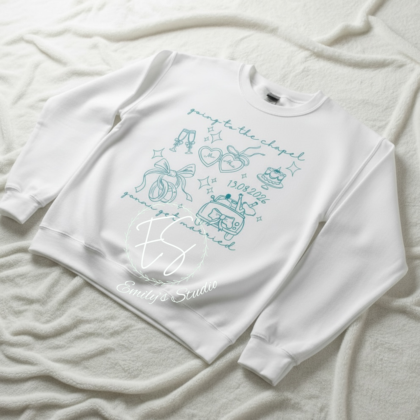 Personalized Bride Sweatshirt | Wedding Date, Hen Party Outfit, Engagement Gift UK- Wedding Day outfit-Day after the wedding outfit