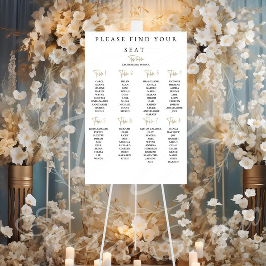 Black & Gold take a seat sign