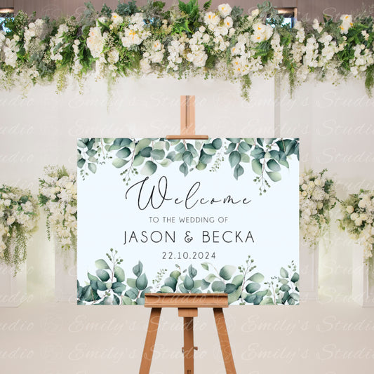 Eucalyptus Wedding Welcome Sign