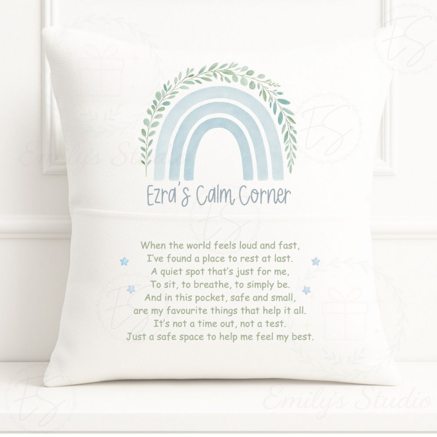 Calm Corner Pocket Cushion - Sensory Cushion Personalised Cushion
