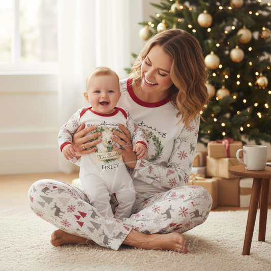 Baby Christmas Rompers to Match Family Christmas Pyjamas