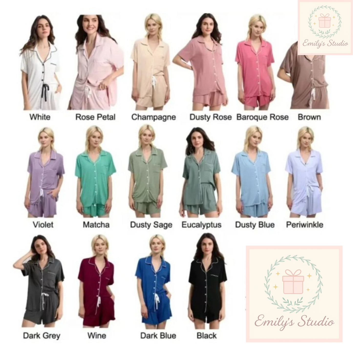 Adult only Modal Short PJs with black/white trimming