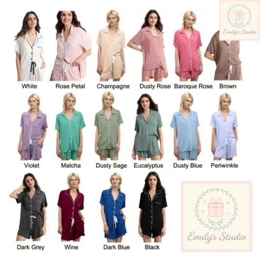 Adult only Modal Short PJs with black/white trimming