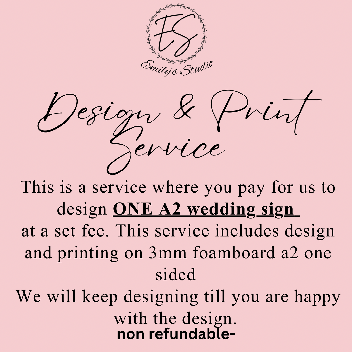 A2 Wedding Sign Design Service & Print