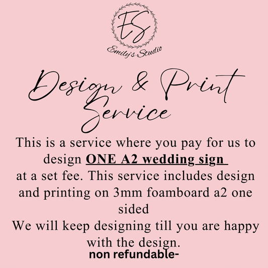 A2 Wedding Sign Design Service & Print