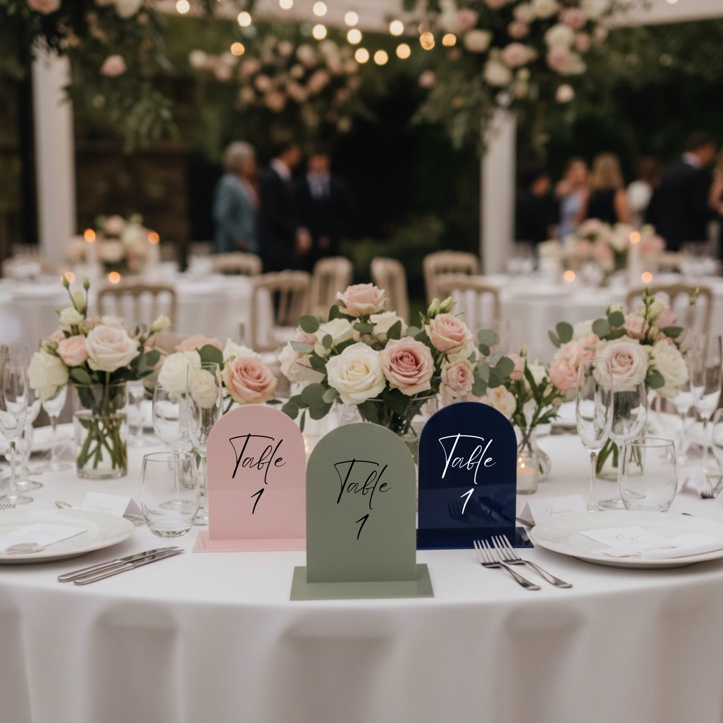Personalised Arched Acrylic Table Number/ Name Signs