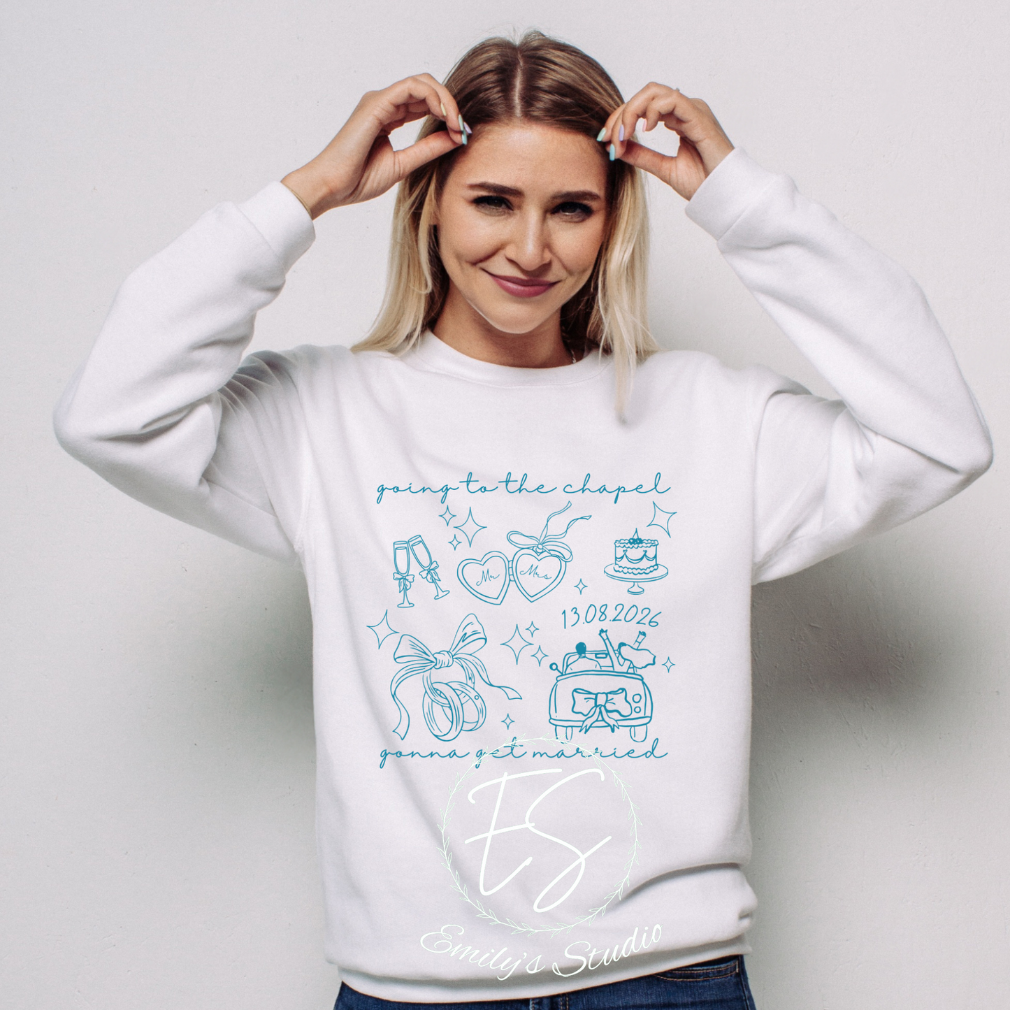 Personalized Bride Sweatshirt | Wedding Date, Hen Party Outfit, Engagement Gift UK- Wedding Day outfit-Day after the wedding outfit