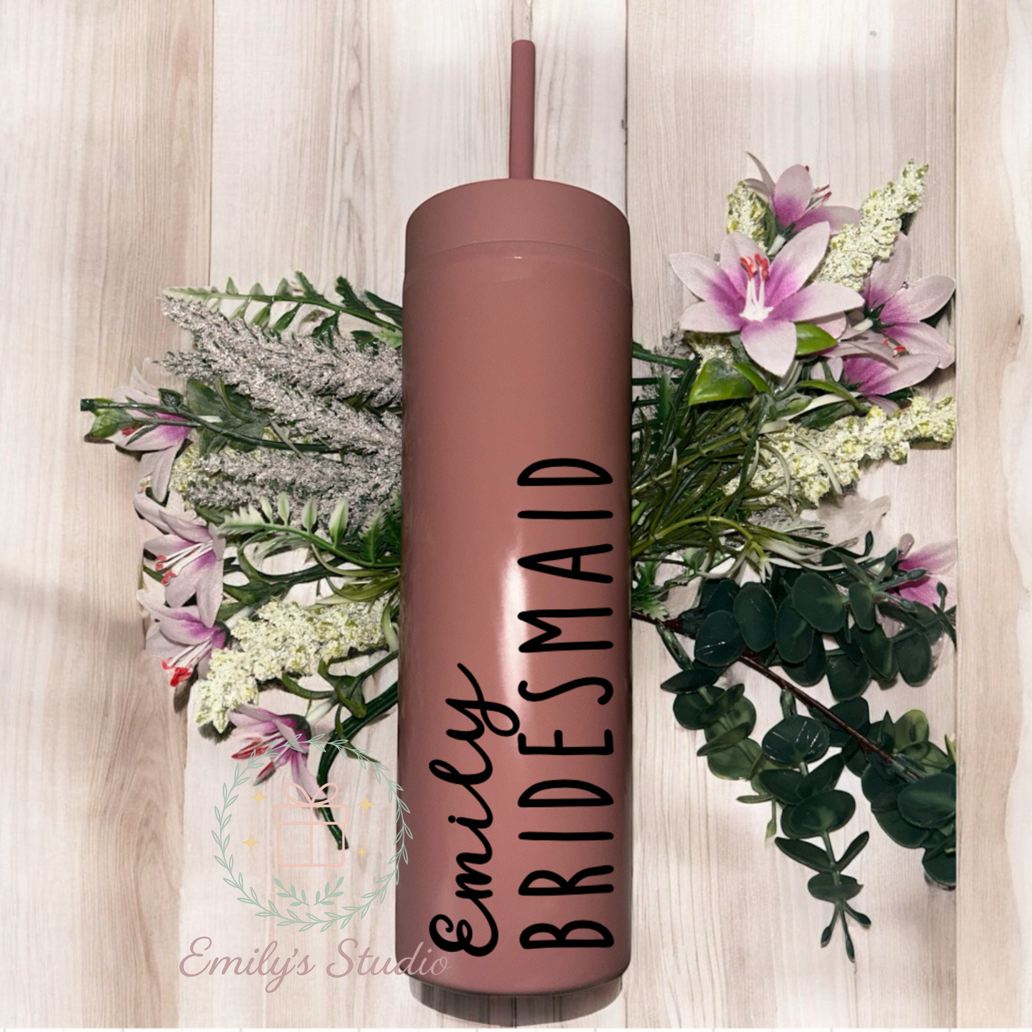 Personalised wedding 16oz Skinny Tumbler