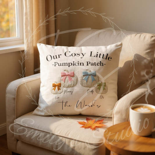 Family Pumpkin Patch Cushion