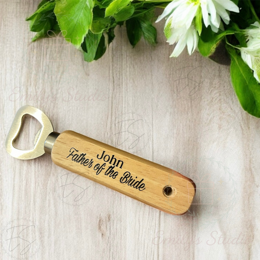 Personalised Wooden handled bottle openers