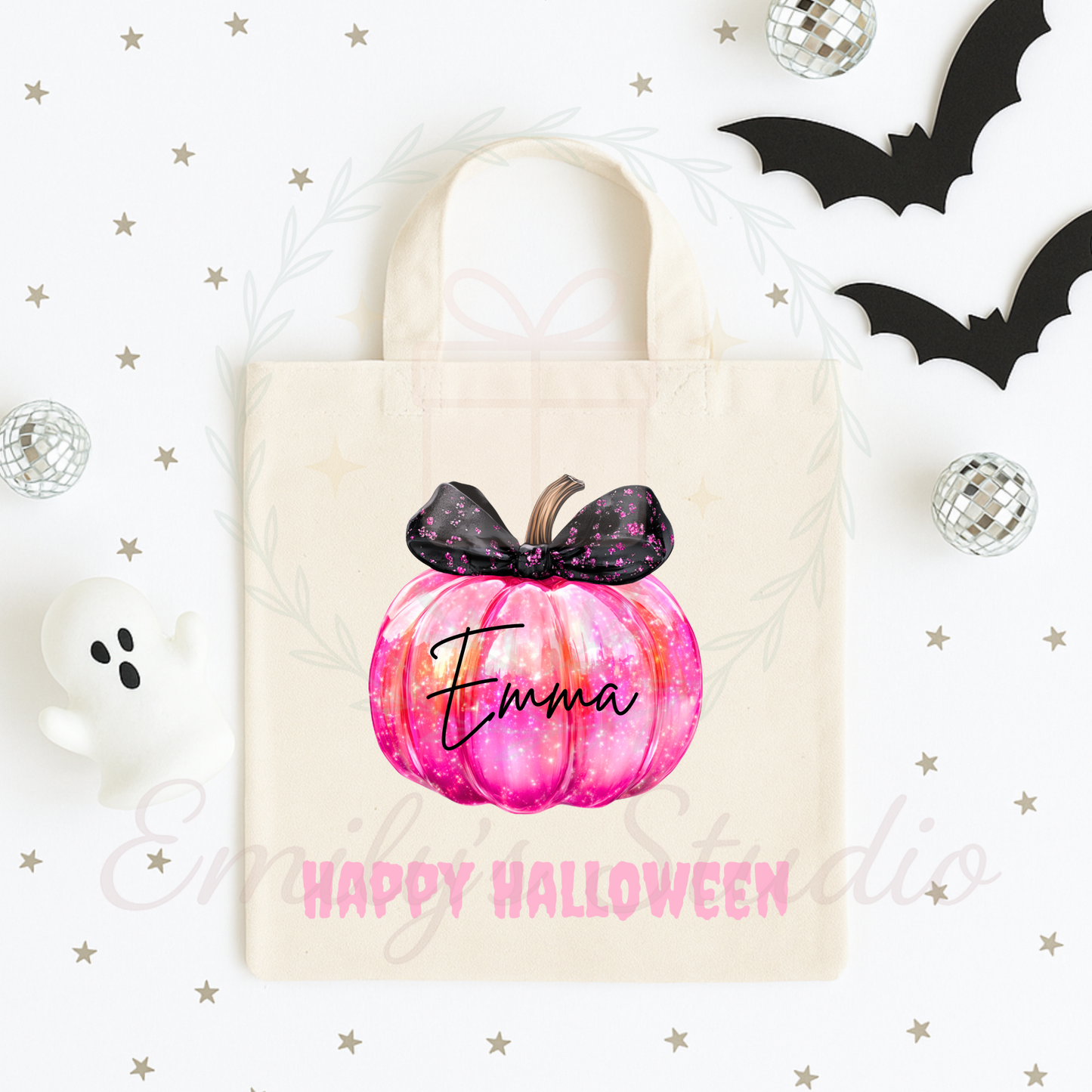 Mini tote Iridescent pumpkin Halloween bags