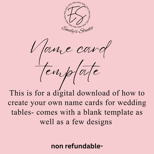 DIY Wedding Place Card Template & Video Tutorial | Editable Name Place Cards | Instant Download | Includes 1:1 Support | Wedding Stationery Template