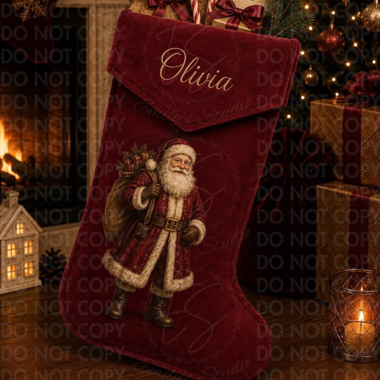 Personalised Christmas Stocking | Luxury Christmas Stocking | Custom Santa Stocking | Personalised Xmas Stocking | Christmas Eve Stocking | Keepsake Gift-vinyl only