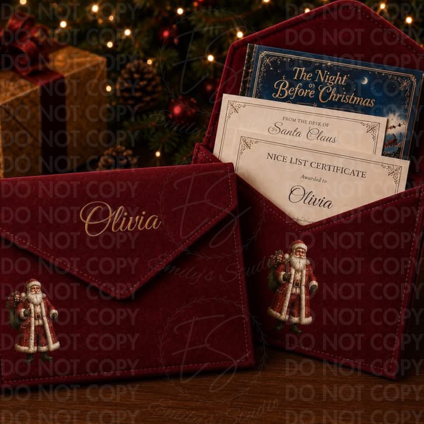 Personalised Christmas Eve Envelope | Luxury Christmas Gift Envelope | Christmas Keepsake | Personalised Gift Bag- Letters/stories not included but on separate listings-vinyl only